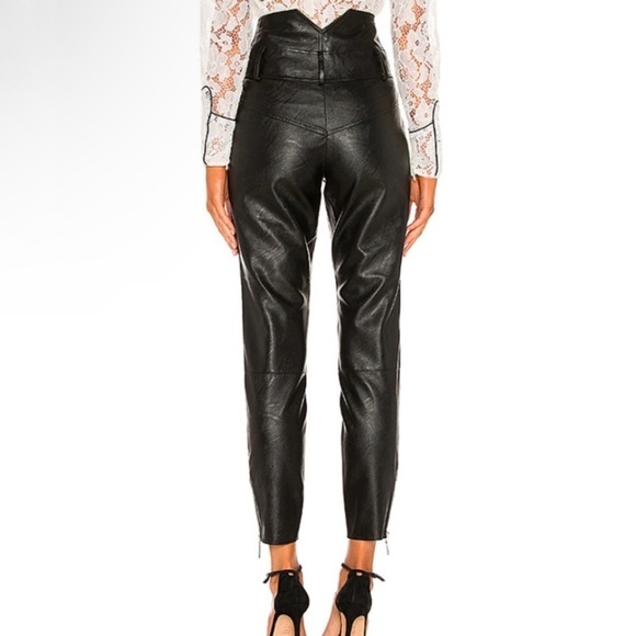 Revolve Divine Heritage Vegan Leather Ultra High Waist Moto Pant Black Medium - Picture 4 of 15